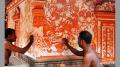 Artists at work- Asokan Cheruvathur and P Naveenkumar at Purameri temple