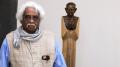 Artist A Ramachandran with his work Monumental Gandhi-II