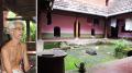 Left: Naras Ittyravi Nambuthiri ; Right: Nadumittam, the centre courtyard of the Mana